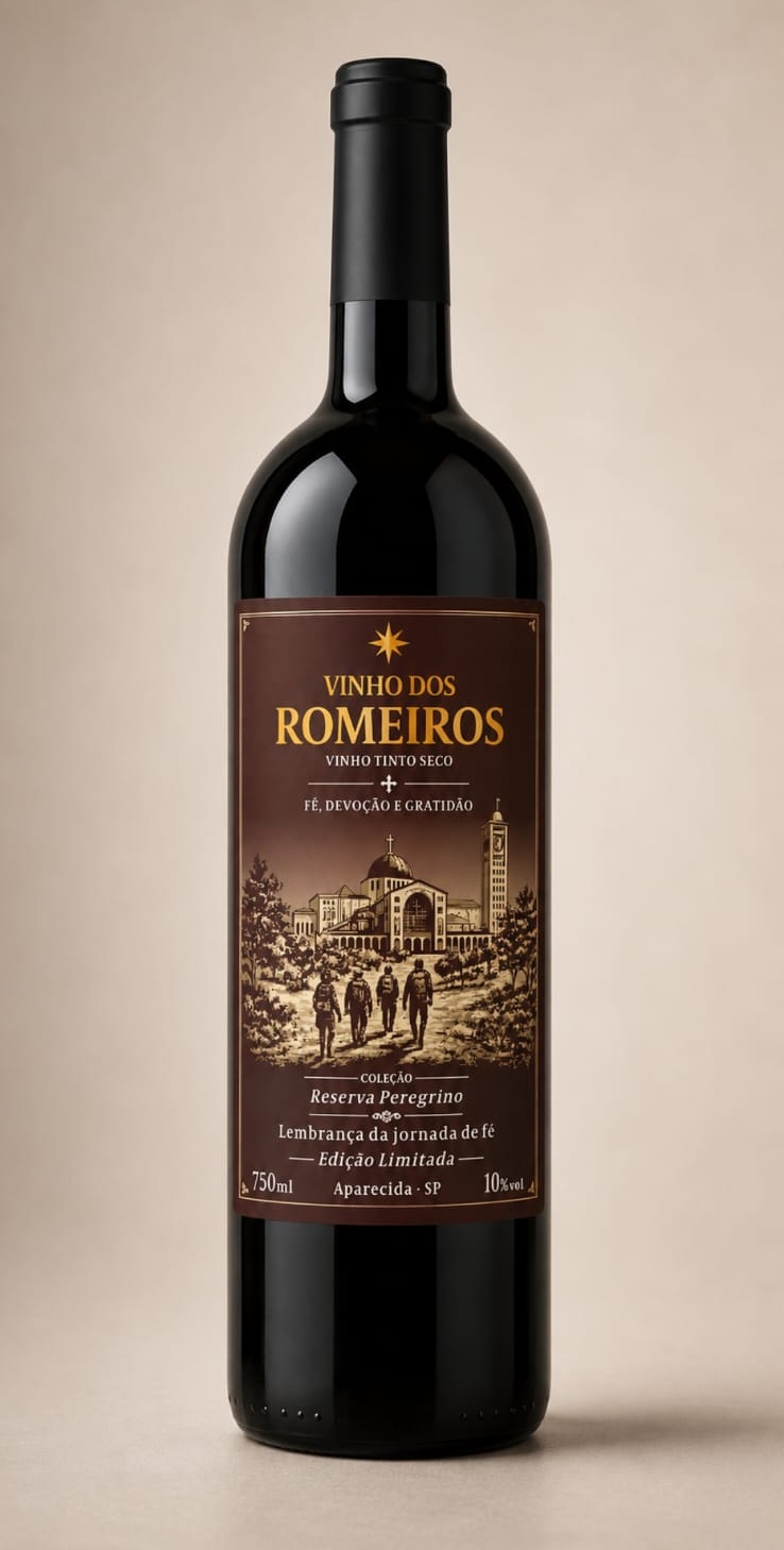 Garrafa inteira do Vinho dos Romeiros — Tinto Seco — 750ml