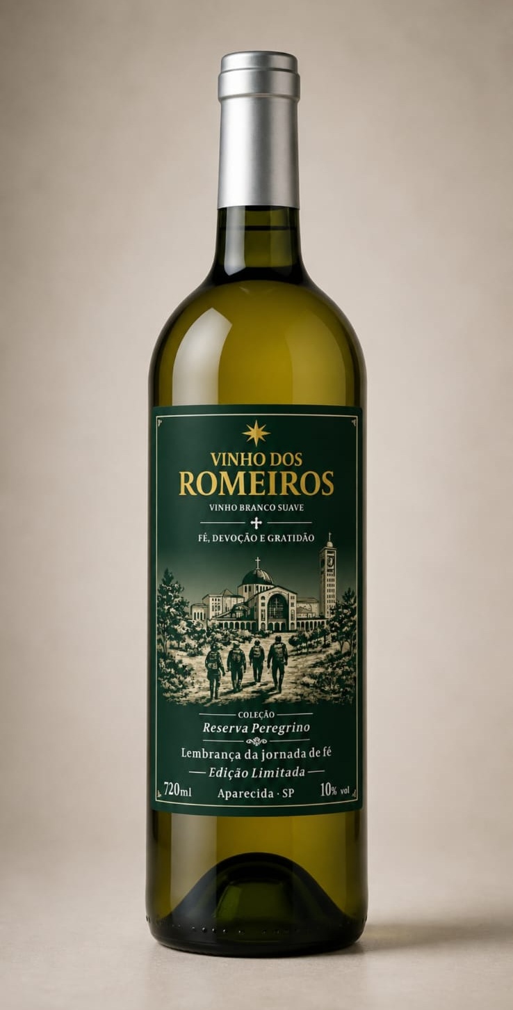Garrafa inteira do Vinho dos Romeiros — Niágara Branco Suave — 750ml